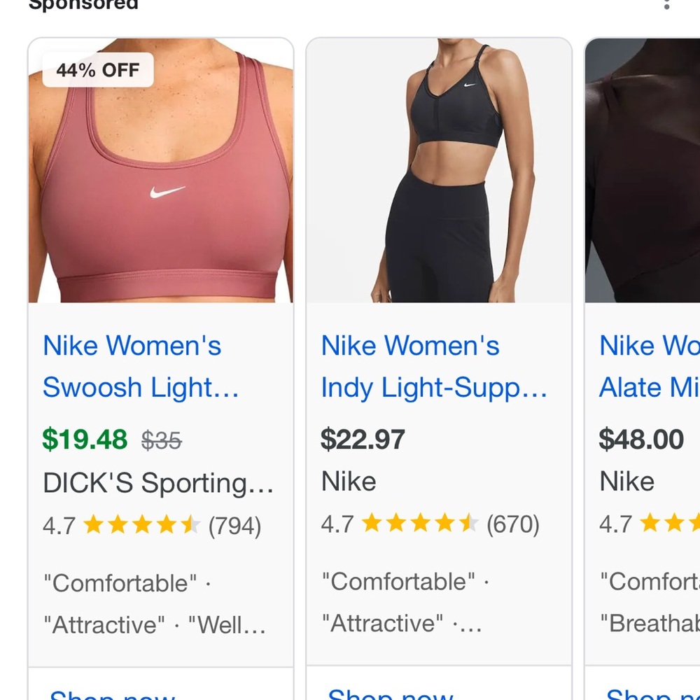 Bundle of Nike Sports Bra
